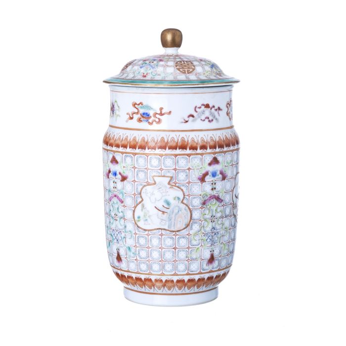 Porcelana oriental - Pote com tampa