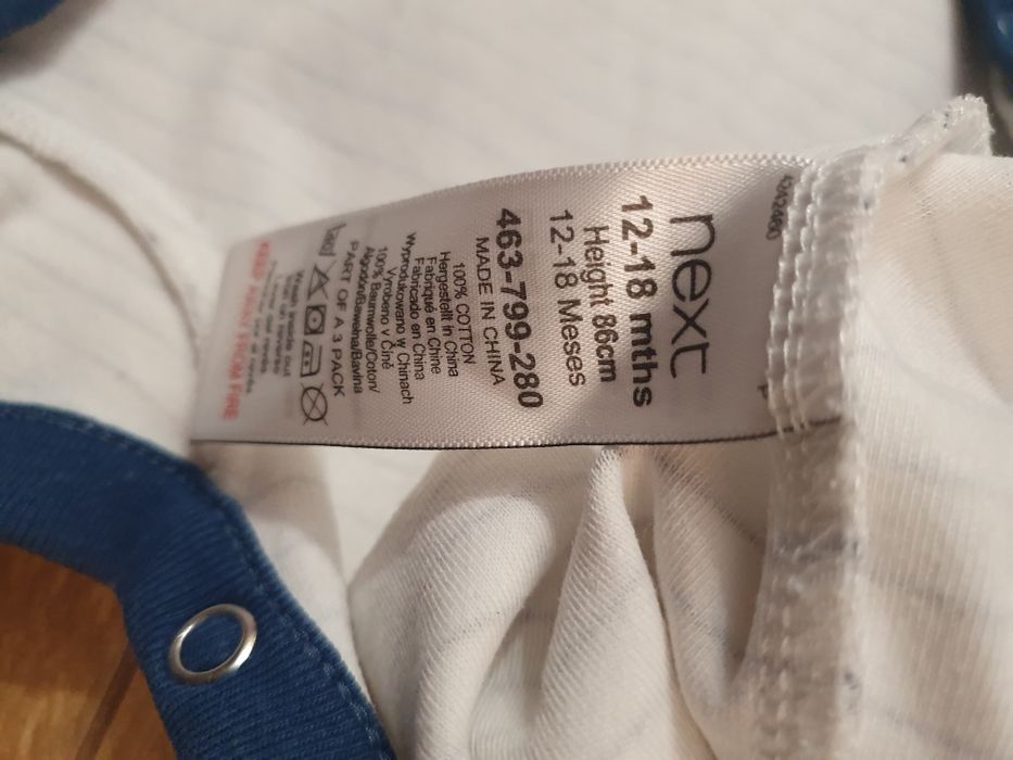 Zestaw 3 piżamek NEXT / PRIMARK roz. 86