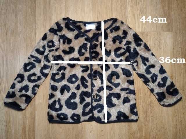 *_* Bluza dziewczęca brązowa w cętki lamparta, kardigan rozm. 110, nowa