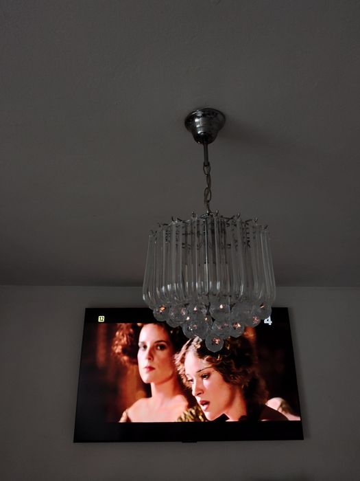 Lampa sufitowa kryształki plus lampa podłogowa krysztalki