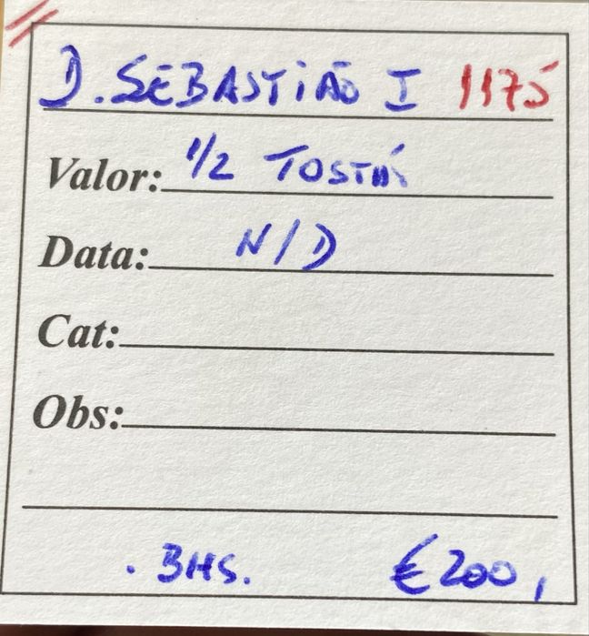 Moeda 1175 - D. SEBASTIAO I - 1/2 Tostao