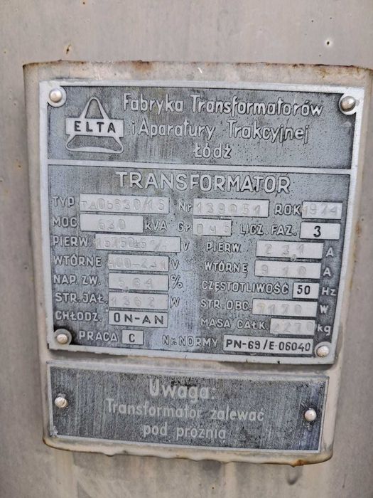 Transformator olejowy ELTA 630 kVA