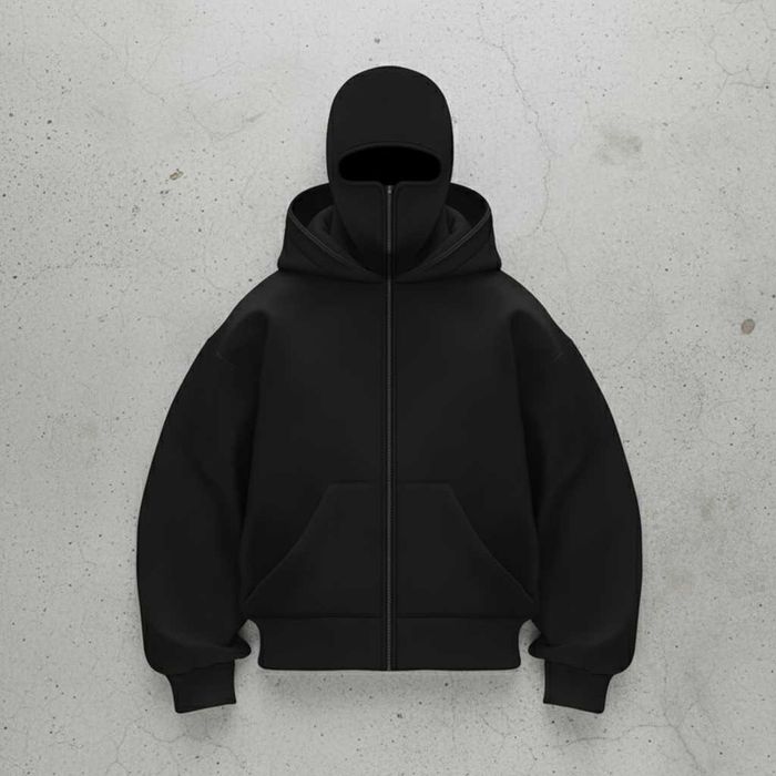 Bluza męska z maską, streetwear, luźna i wiatroodporna