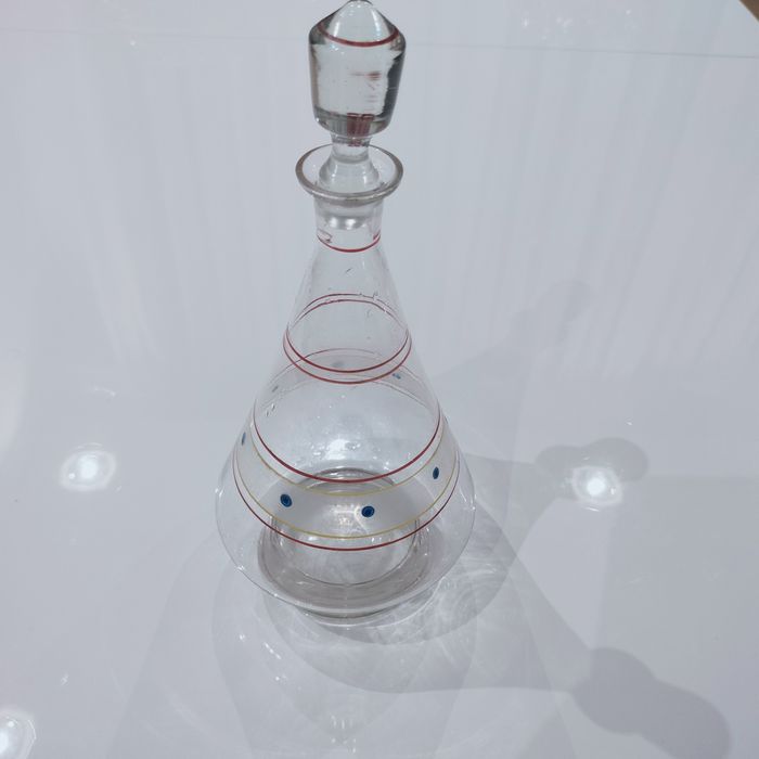 Sprzedam starą ręcznie malowaną szklaną karawkę PRL, vintage, art deco