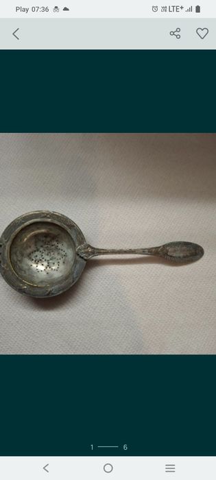 Posrebrzane sitko antyk