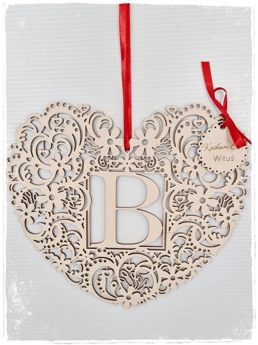 Zawieszka ażurowa Drewniana Babcia dla BABCI  kwiaty z dedykacją