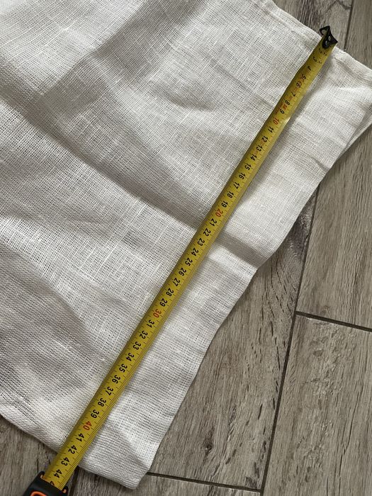 Bieżnik lniany 100% len 2 sztuki 43x216 cm kremowy