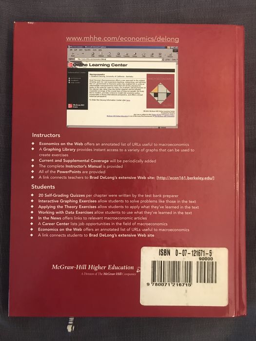 Livro Macroeconomics de J. Bradford DeLong - excelente estado