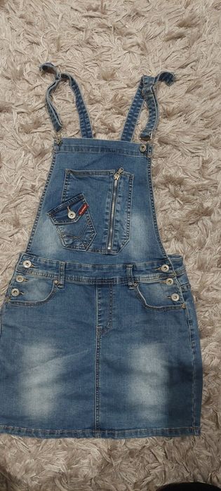 Sukienka jeans na szelkach rozm S 170 jak nowa