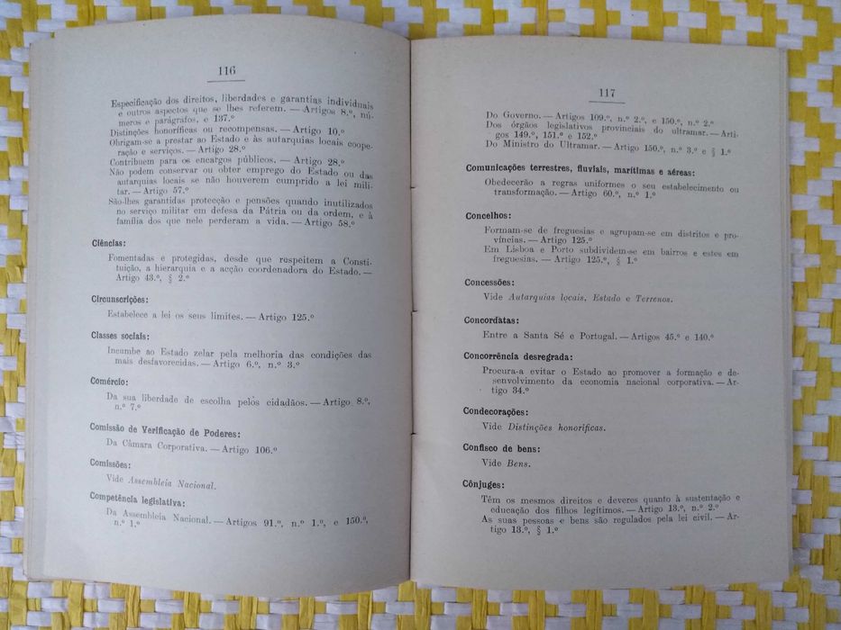 Constituição política da República Portuguesa – 1952