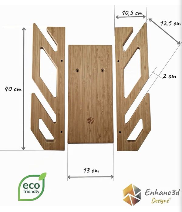 Suporte de parede para 2 skates em bambu