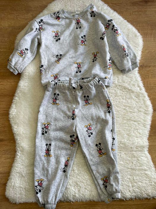 H&M 86 komplet spodnie bluza  Mickey Mouse r. 12 - 18