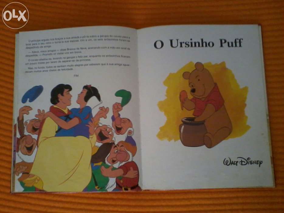 Livro branca de neve e os sete anões ursinho puff walt disney