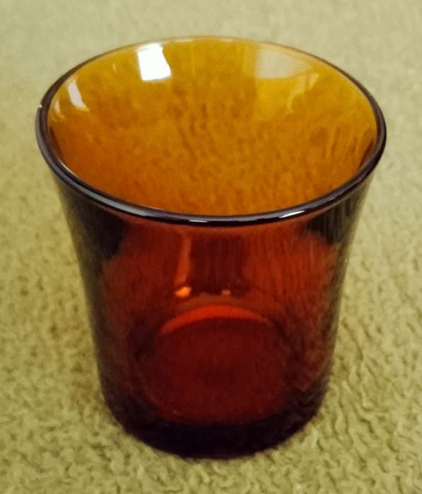 Szklanki DURALEX Amber Empilable 7,5 cm 6 szt. Vintage France.