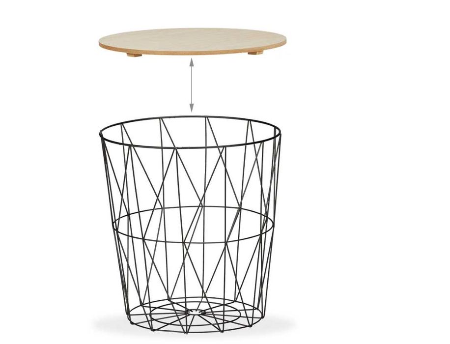 Zestaw 3 stolików z metalowym spodem