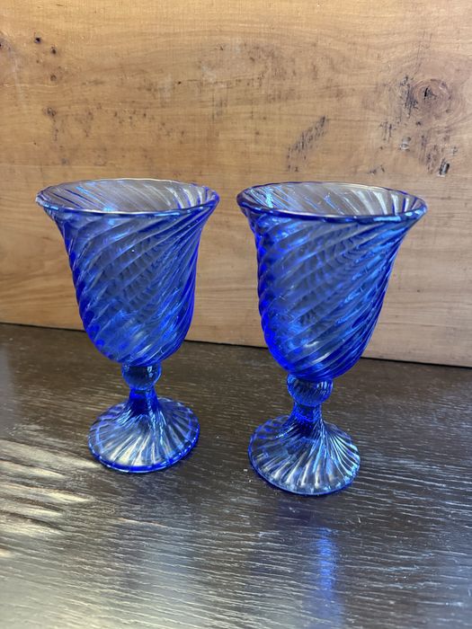 Spirelli ząbkowice pucharki kobalt niebieski