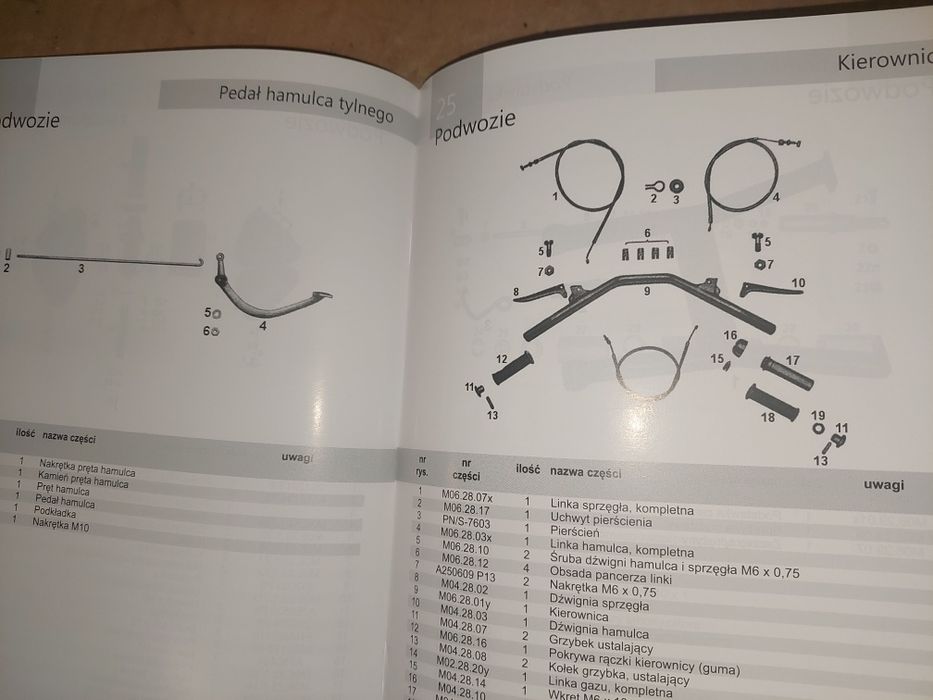 Instrukcja obsługi katalog czesci rama silnik wfm 125