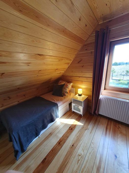 Mazury domek  linia brzegowa jezioro Kalwa Willa Sosenka pomost  łódka