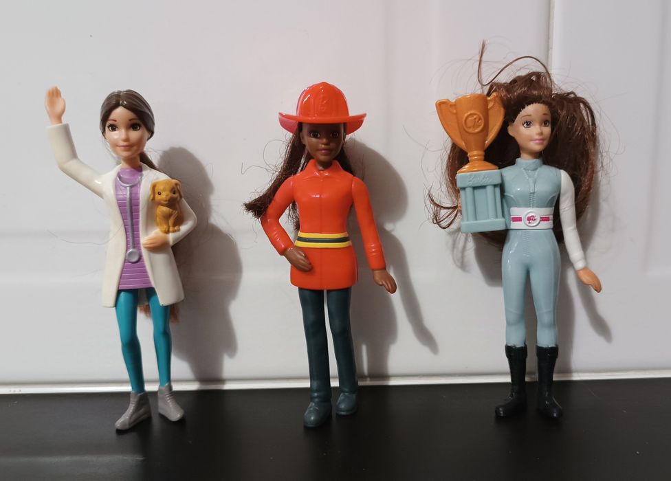 Figuras da MacDonald. Bombeiro, Enfermeira e Barbie. 12 cm