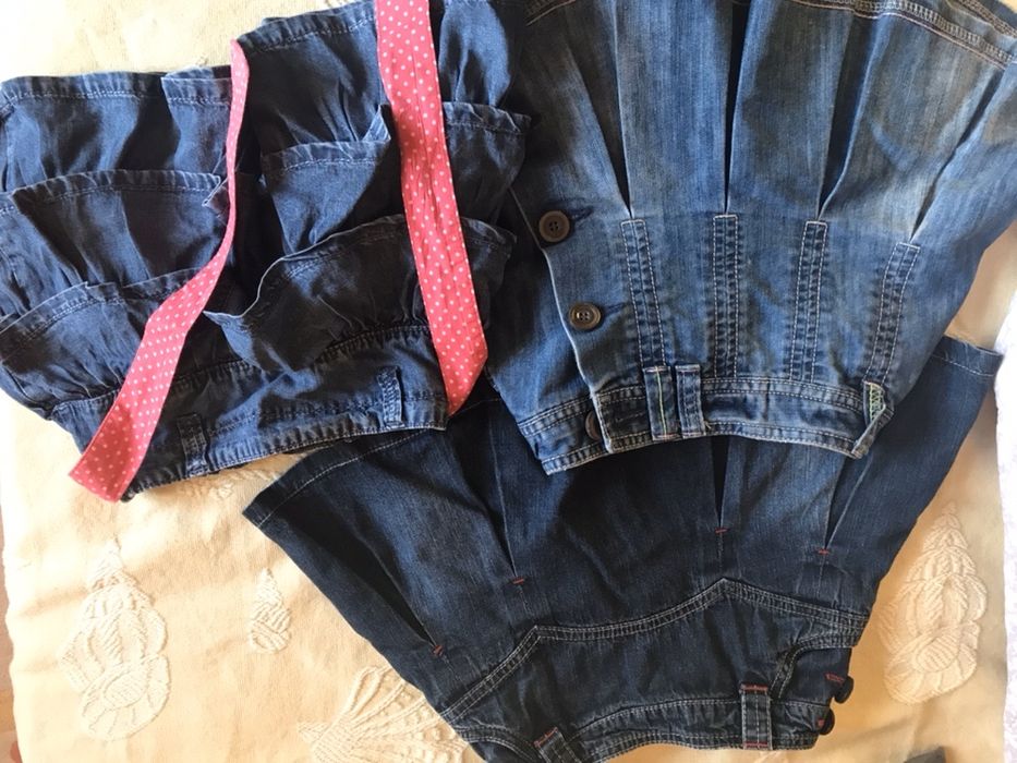 Saias e casaca de ganga 4 a 5 anos, portes grátis