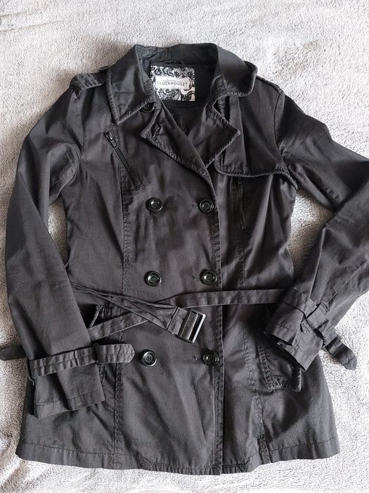 Płaszcz trencz czarny c&a