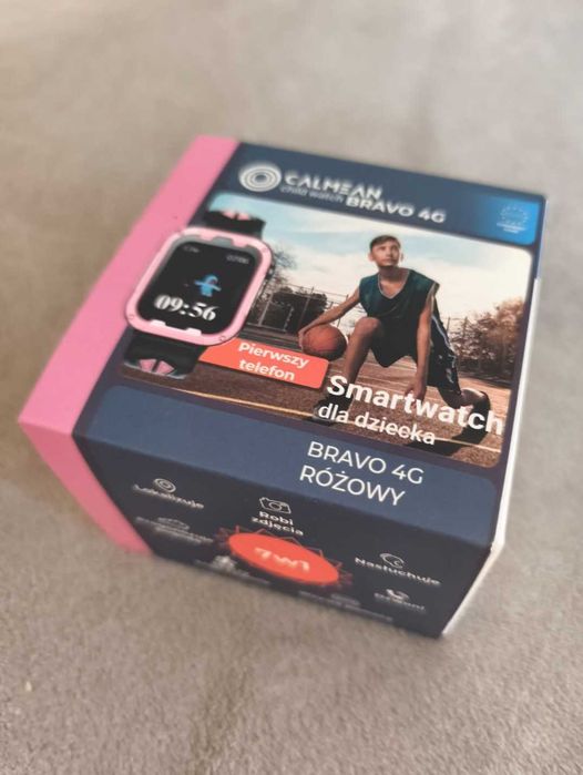 Smartwatch NOWY dla dziecka CALMEAN Bravo 4G różowy – zegarek z GPS, SIM, telefon
