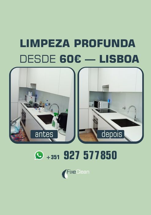 Serviço de limpeza disponível em Lisboa.