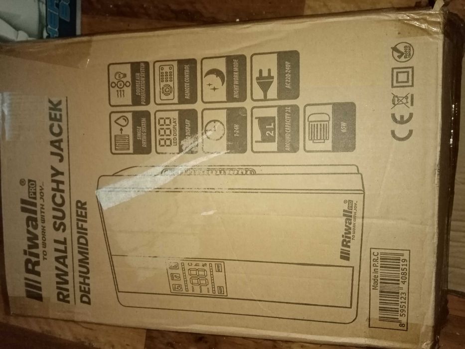 Osuszacz Powietrza Pochłaniacz Wilgoci 65W 1,8L RIWALL ROS-01 Brzeg ...