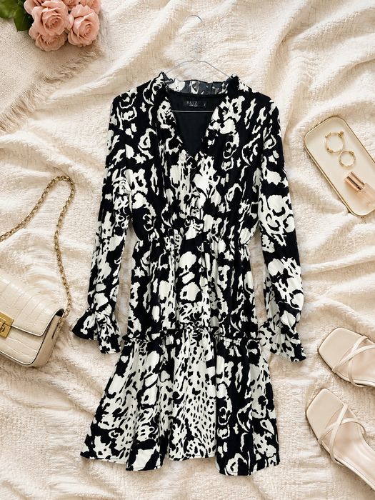 Sukienka Czarna Print M