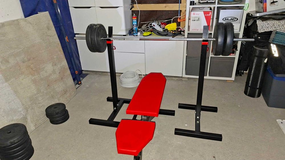 ławka,stojaki, gryfy,obciążenie siłownia