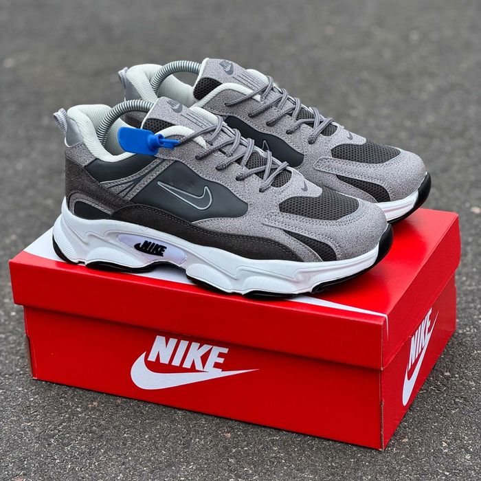 Замшеві сірі кросівкі, чоловічі кросівки Nike, кроссовки