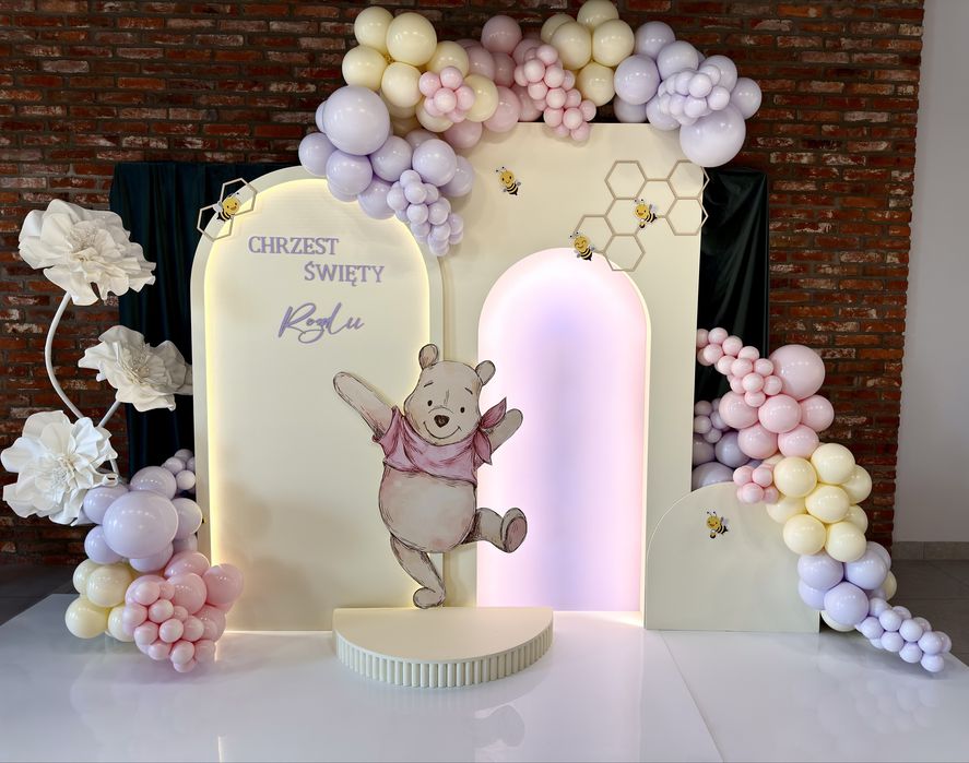 Ścianki balonowe Dekoracje okolicznościowe Chrzest Studniówka Komunia