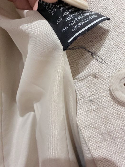 Marynarka beżowa żakiet wiskoza len 46/48 Butik