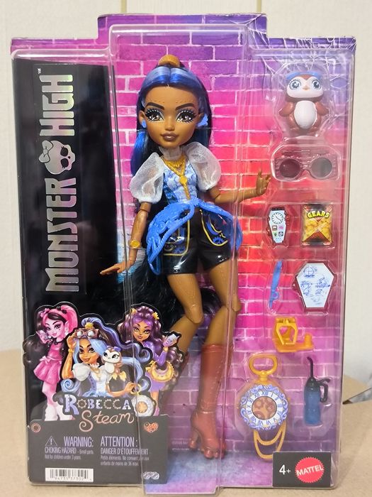 В наявності! Monster High  Лялька Монстер Хай  Robecca Steam Робекка з вихованцям