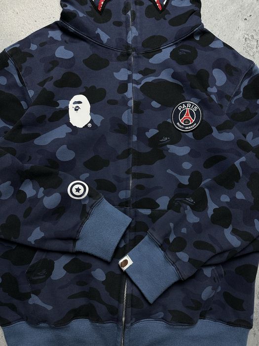 Bluza ,zip hoodie Bape x PSG Shark Full Zip Hoodie big logo