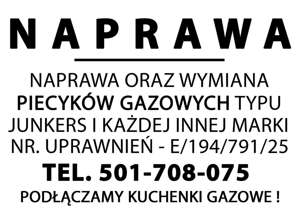 Naprawa oraz wymiana piecyków gazowych