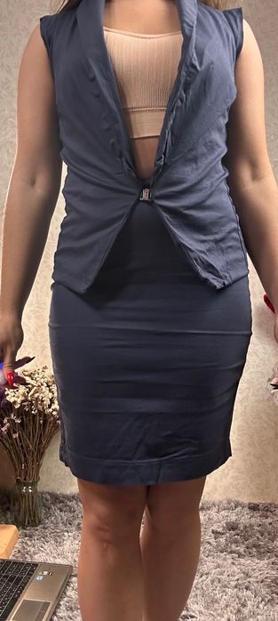 Костюм юбка +жилетка на девочку подростка из котона. Деловой, школьный