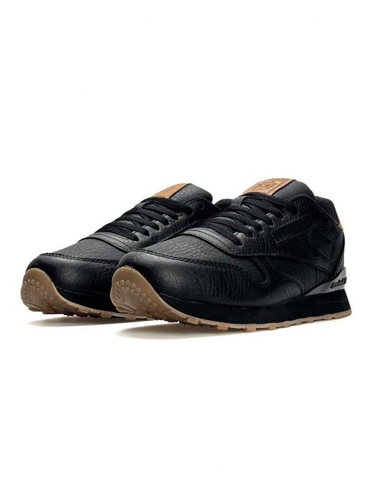 Кросівки Reebok Classic Leather Black Brown premium i89 шкіряні