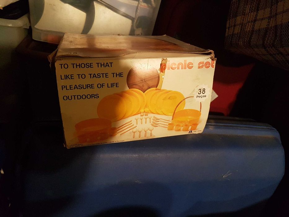 Conjunto de piquenique/campismo vintage