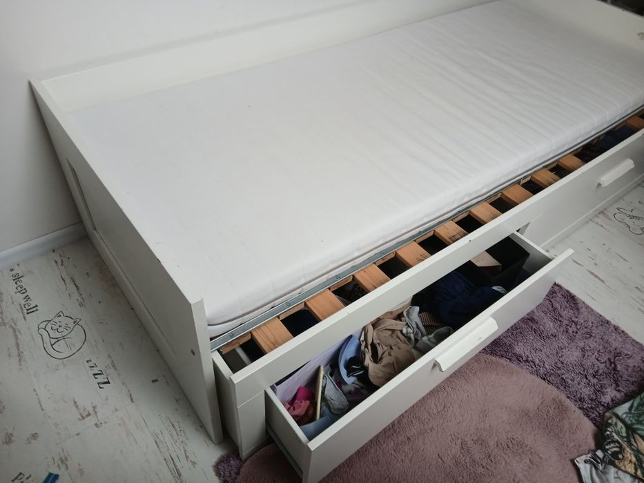 Łóżko  IKEA BRIMNES  z 2 szufladami 80/160 x 200
