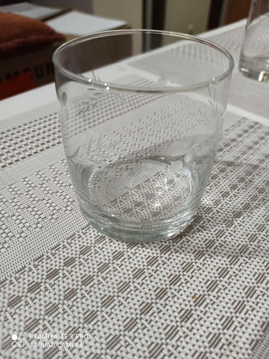 Szklanki literaki szklane zdobione zestaw