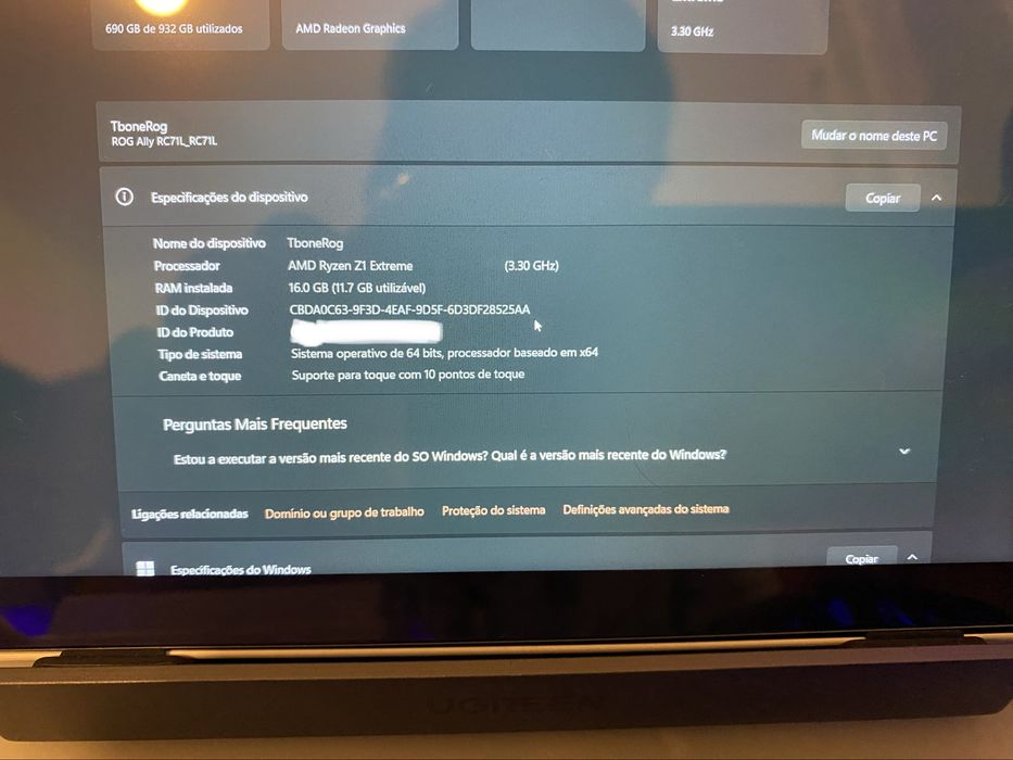 Asus rog ally Z1 extreme como nova