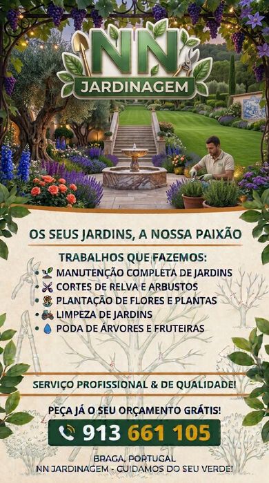 Serviços de jardinagem, em braga e arredores