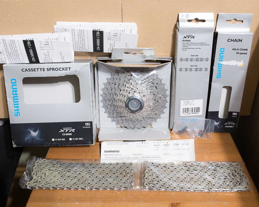 Kaseta Shimano CS-M980 XTR 11-34T + 2 x Łańcuch XTR CN-M980 Nieużywane