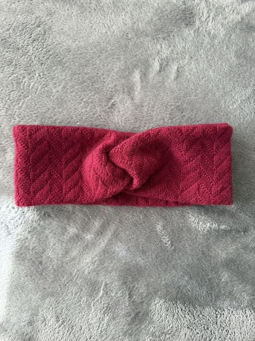 Opaska splotka Simple Wool merino buraczkowa dla dorosłych