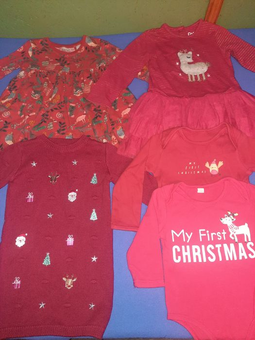 Новогодний костюм платье свитер на 12-18 и 18-24месяца