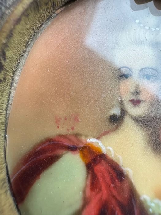 Miniatura Portret Rococo XVlll wiek Brąz