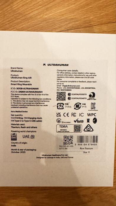 Ultrahuman Ring Air – S11 - como novo