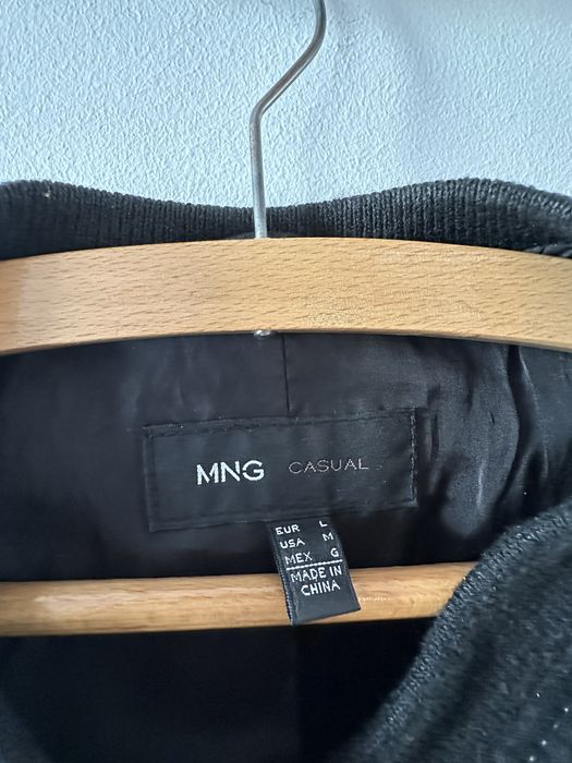 Skórzana kurtka bomberka Mango