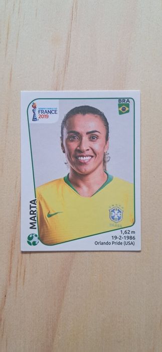 Cromo futebol de Marta(Mundial 2019)da Panini